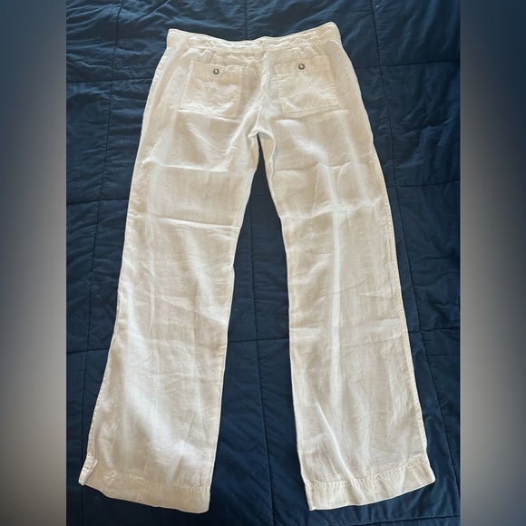 Michael Stars White Linen Drawstring Waist Pants (M) - Picture 2 of 7